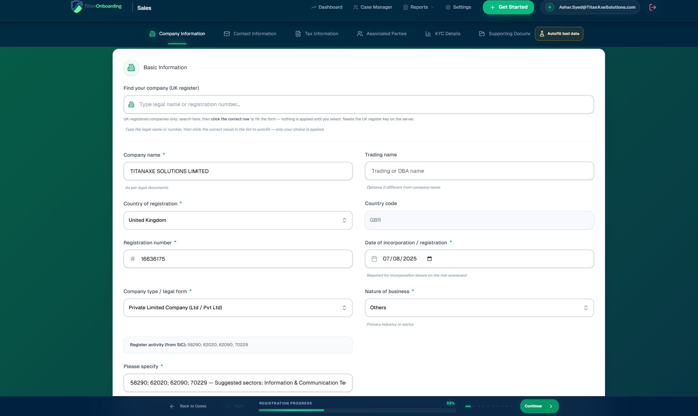 TitanOnboarding Process Preview